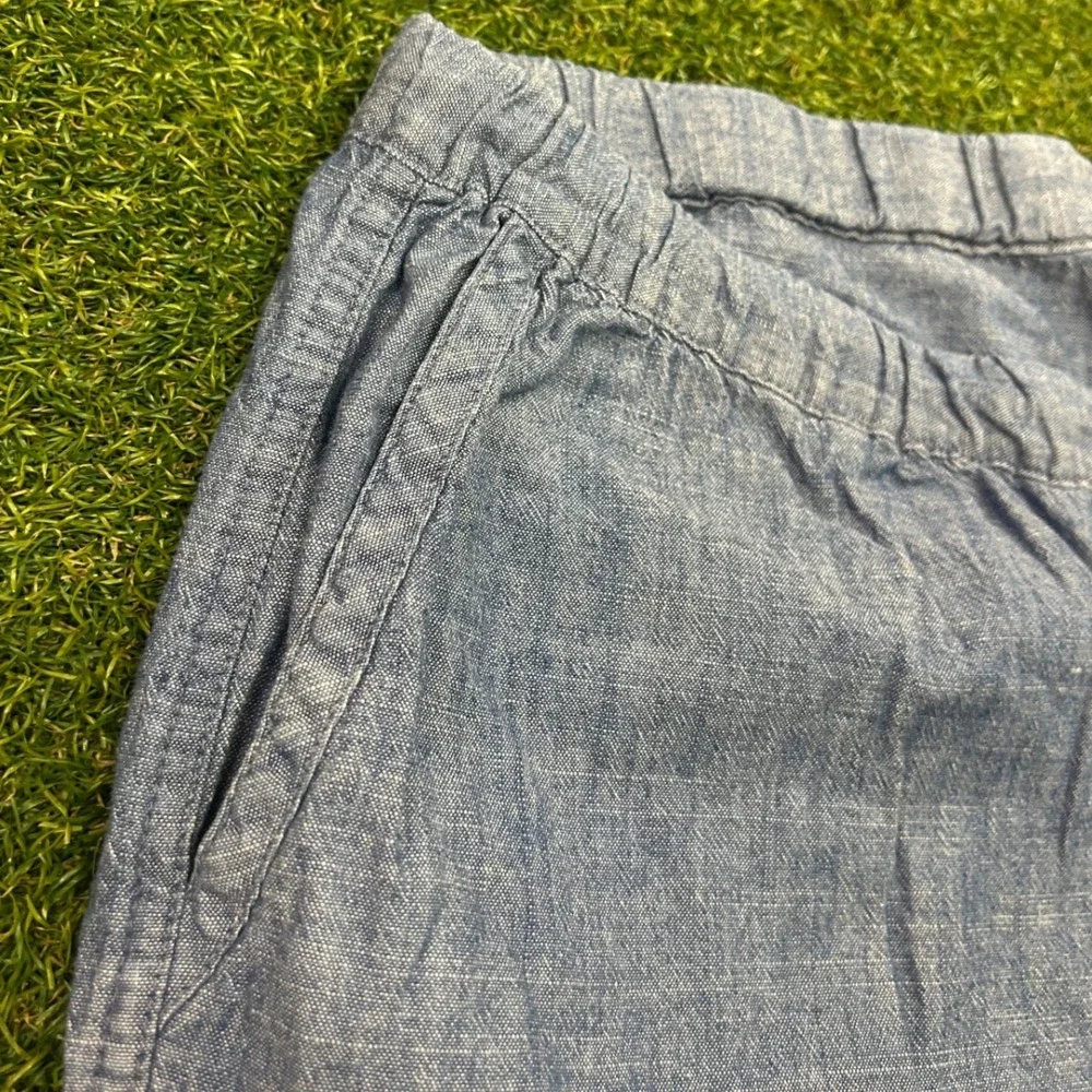 J. Crew Womens XL Blue Chambray Drawstring Elastic Waist Casual Shorts R6L3BG31